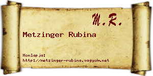 Metzinger Rubina névjegykártya